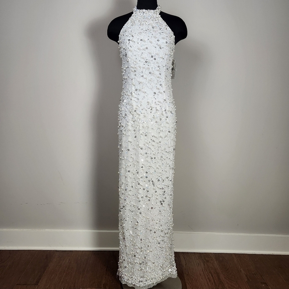 aidan by aidan mattox beaded halter swing dress Aidan by Aidan Mattox Beaded Halter Swing Dress  DGFOutlet
